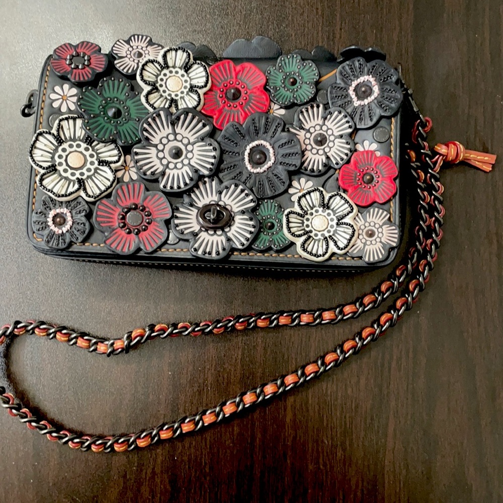 Coach 1941 Dinky Tea Rose Crossbody Bag, BLK Multi